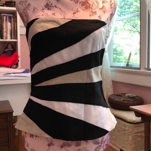 Tan and black bustier